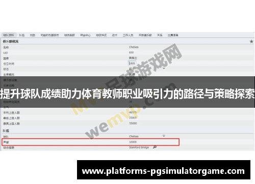 提升球队成绩助力体育教师职业吸引力的路径与策略探索