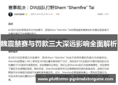 魏震禁赛与罚款三大深远影响全面解析